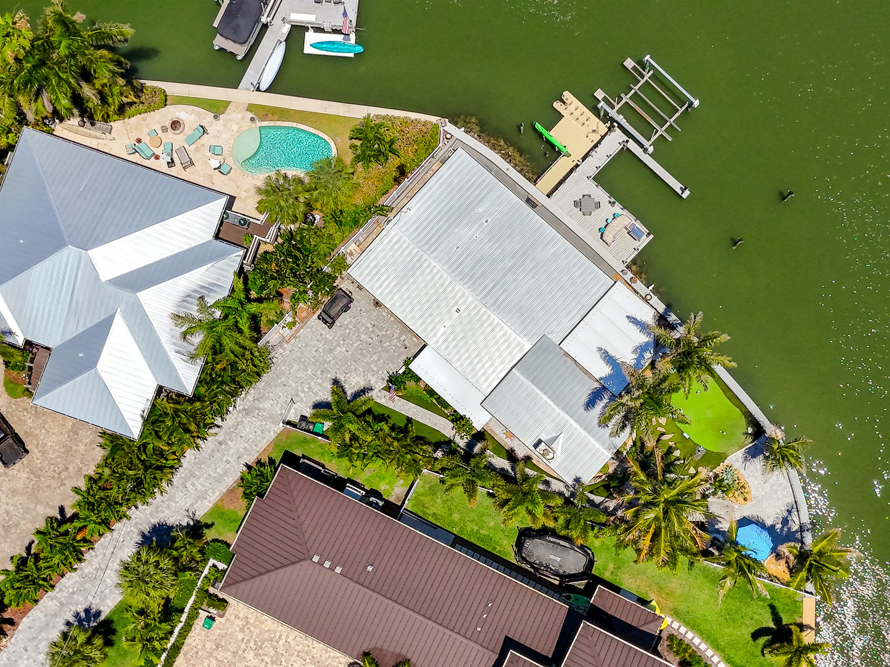 Aerial view of the home