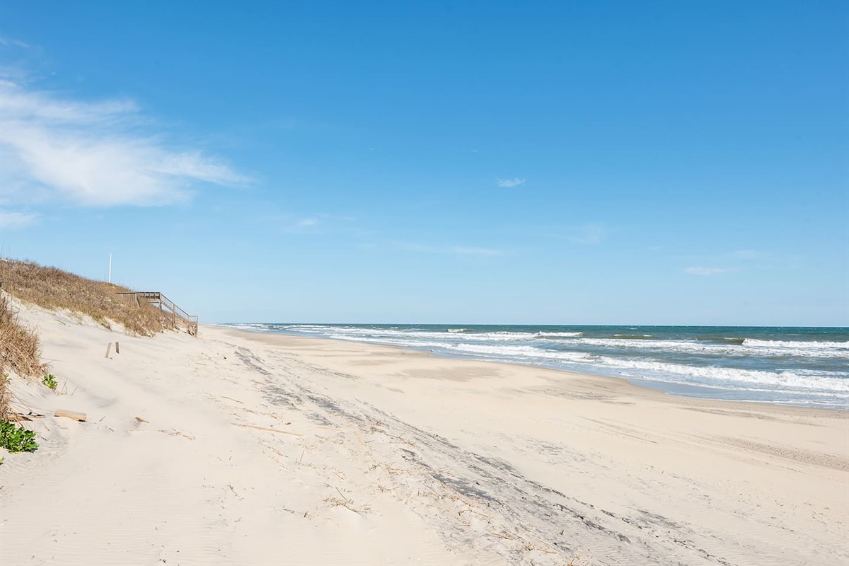 Wide sandy beach perfect for relaxing and walks