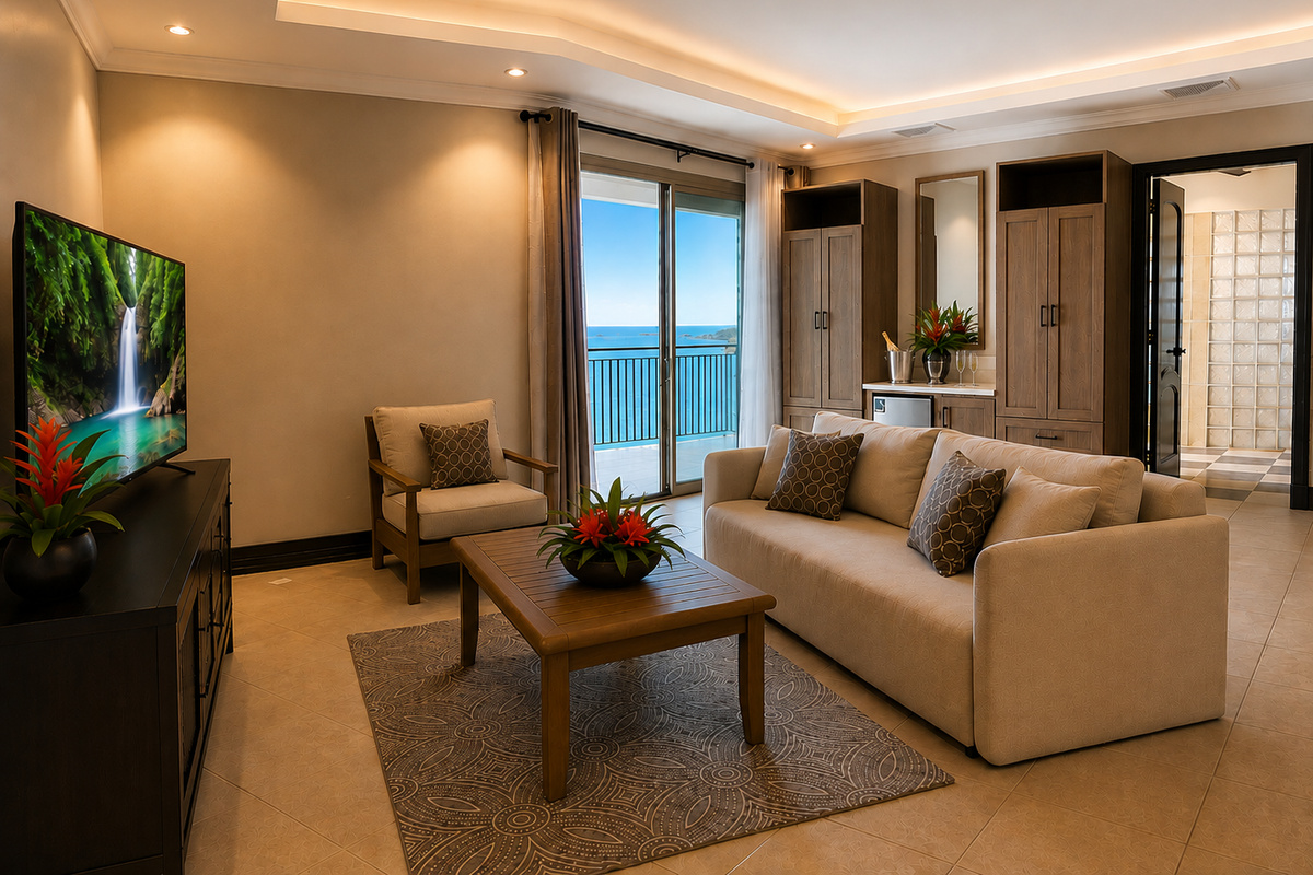 Suite 2 sitting area with queen sofa bed 