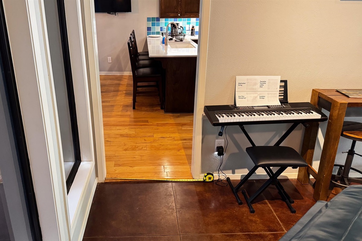 Walking from the Lobby area into the Kitchen.