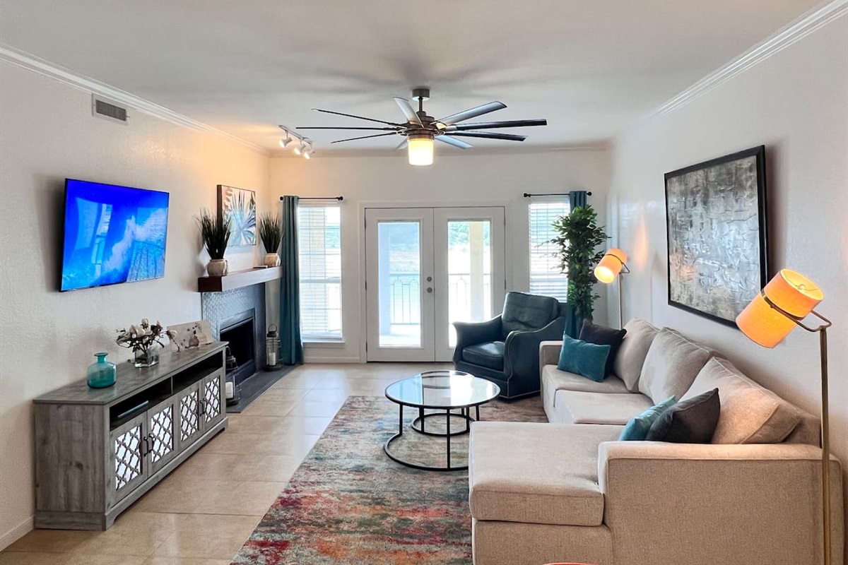 Open Area Family Room for Entertaining with Patio Access