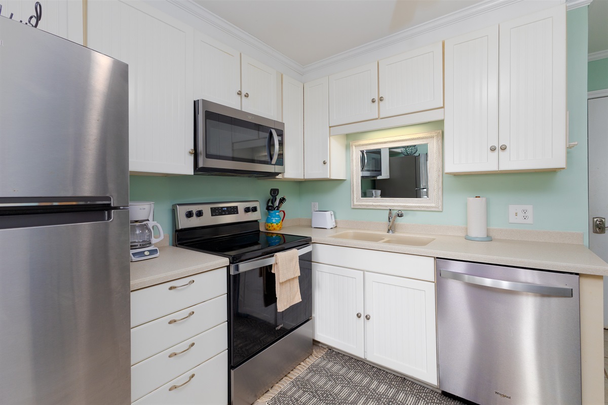 Fully stocked kitchen