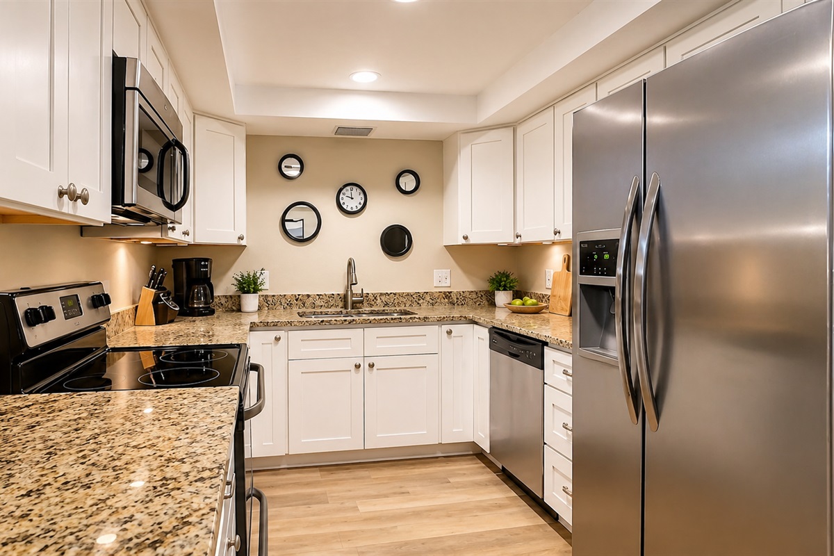 Kitchen - Fully equipped with stainless steel appliances and granite countertops