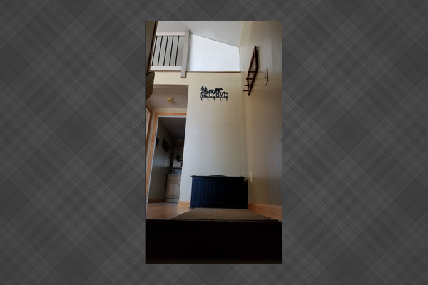 View from stairs leading to main area