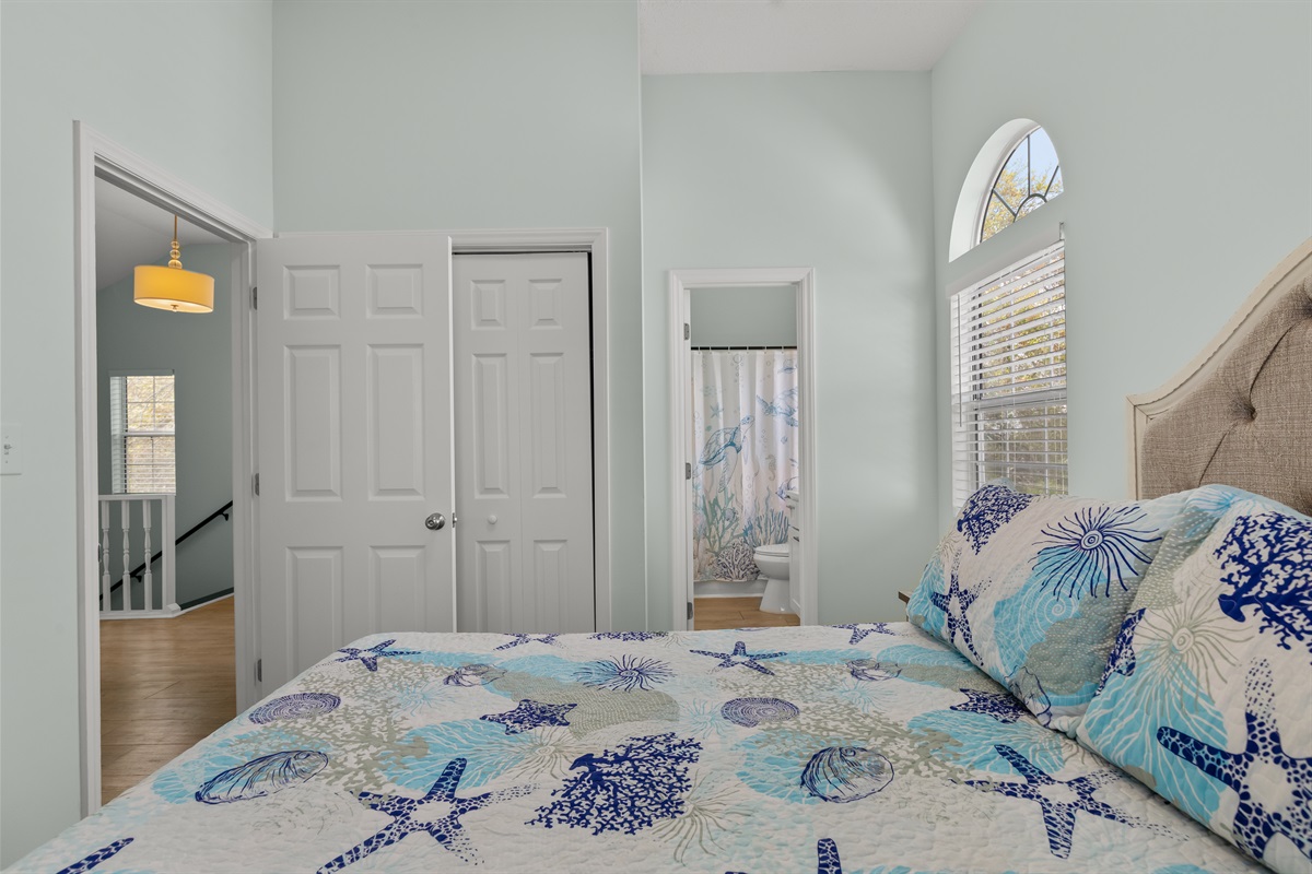 Second Bedroom with Queen Bed & connected bathroom