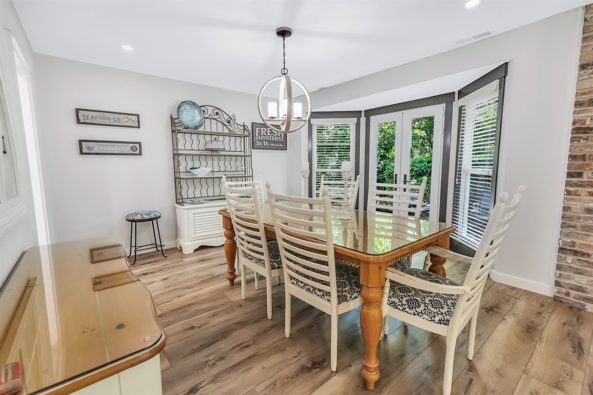 Dining room off the kitchen seats 6