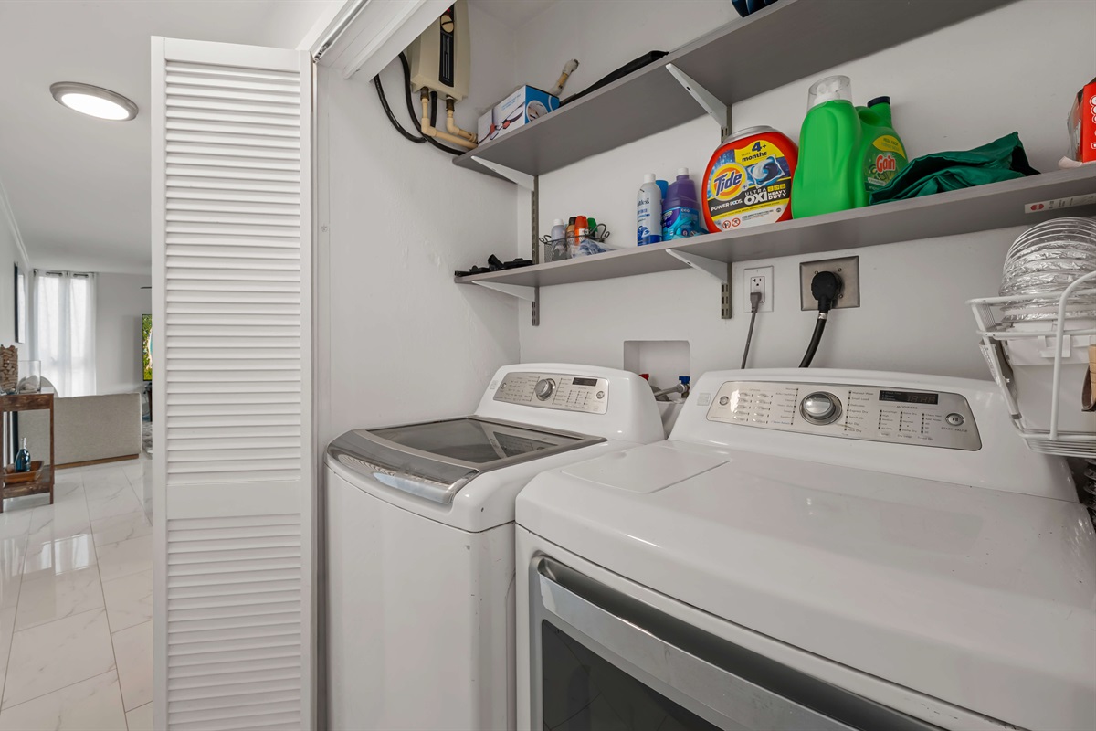 Washer and dryer in the hallway