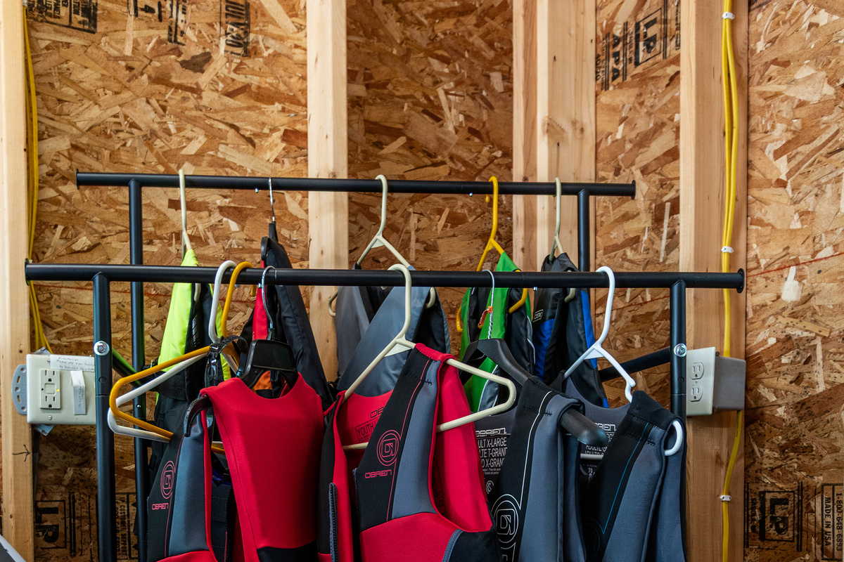 Safety comes first! A selection of life jackets is available for guests of all ages, along with a few inflatables for fun on the water.