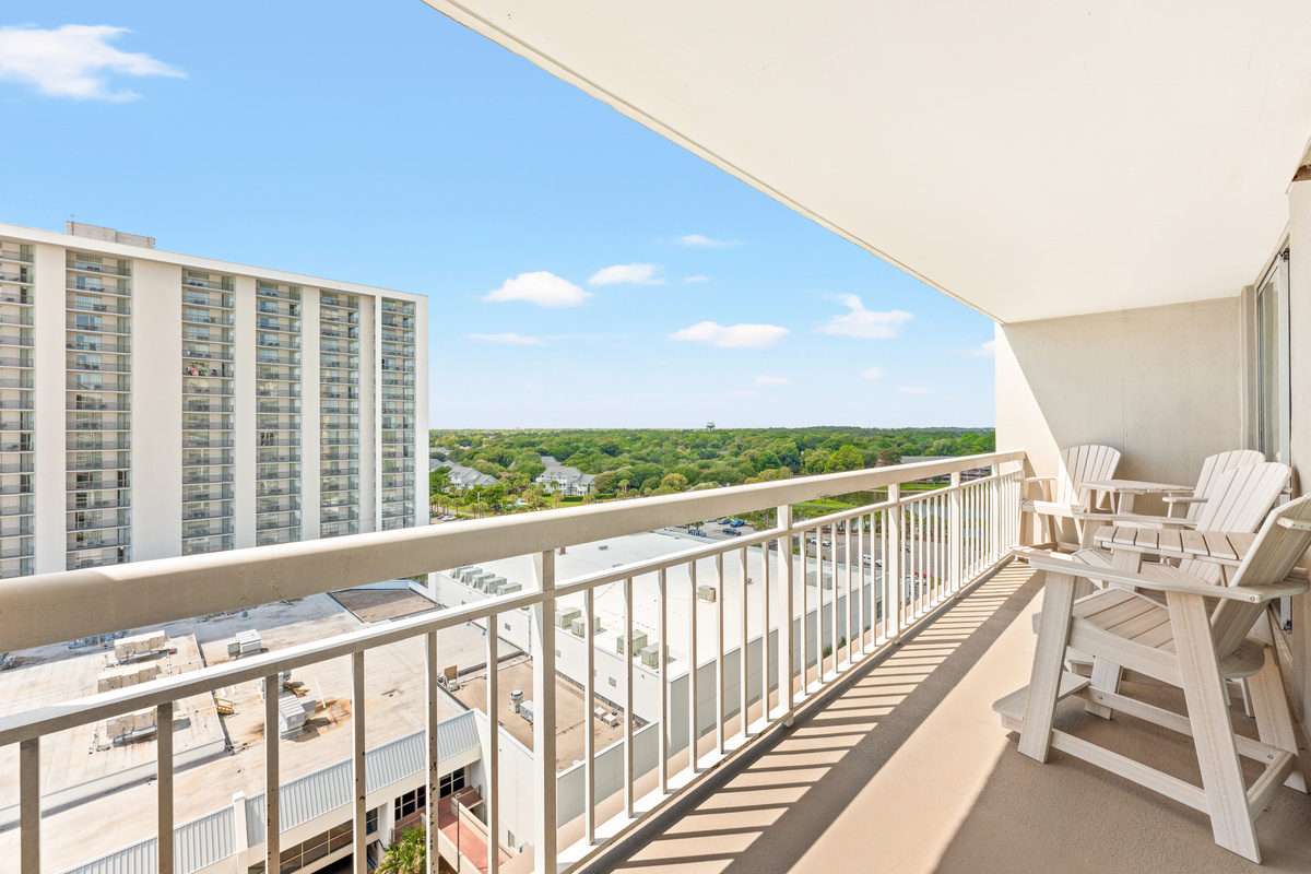 Large balcony off living room and main bedroom