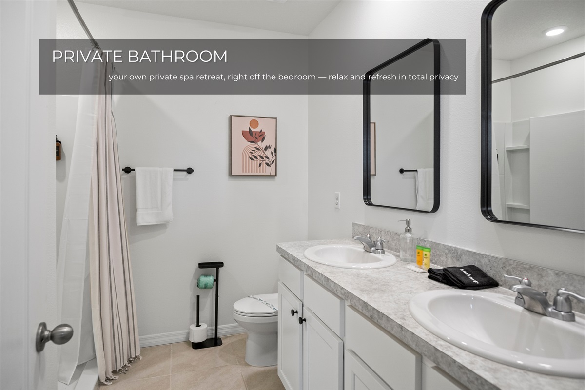 A private bathroom for your exclusive use.