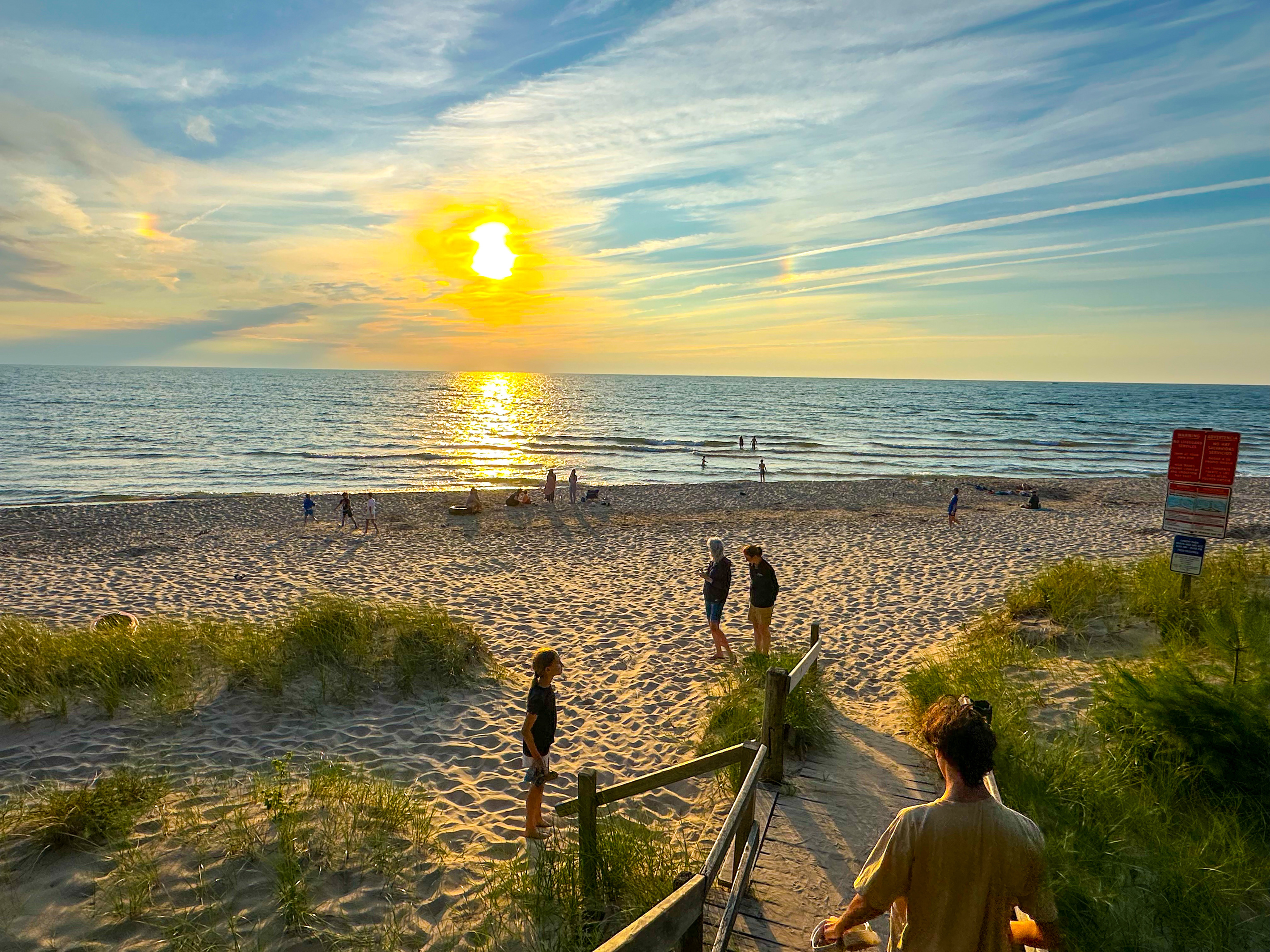 Amazing sunsets at the beach at the end of our road.