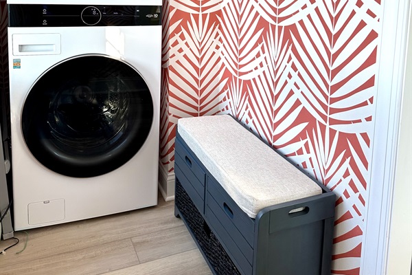 Free to use high end washer and dryer with laundry pods and dryer balls 