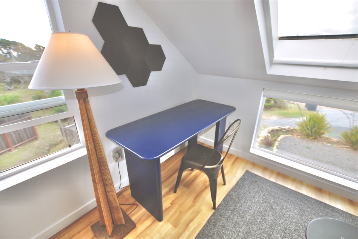 dedicated workspace with ocean view and high-speed internet