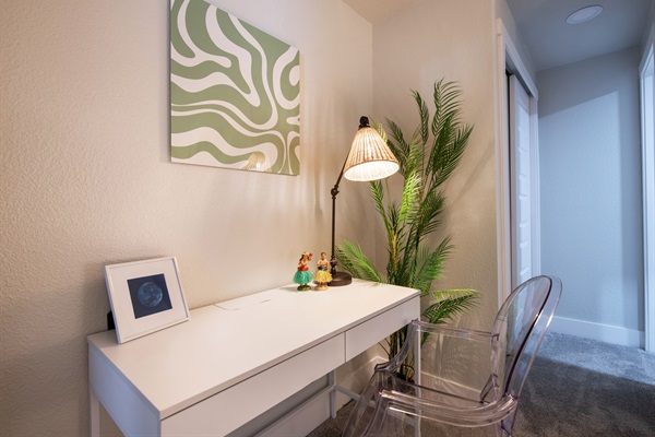 Nice little workspace and desk area in bedroom 4 on the main / upstairs level