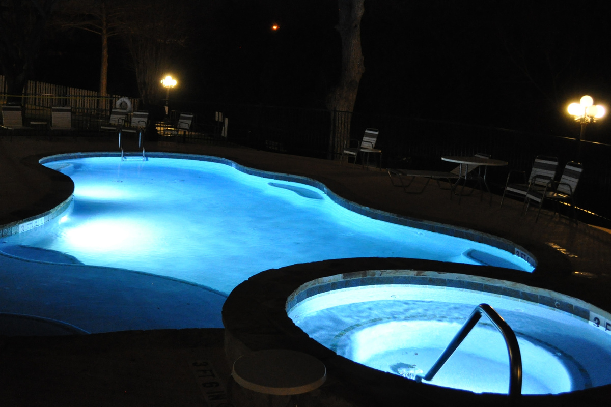 Beautiful pool at night
