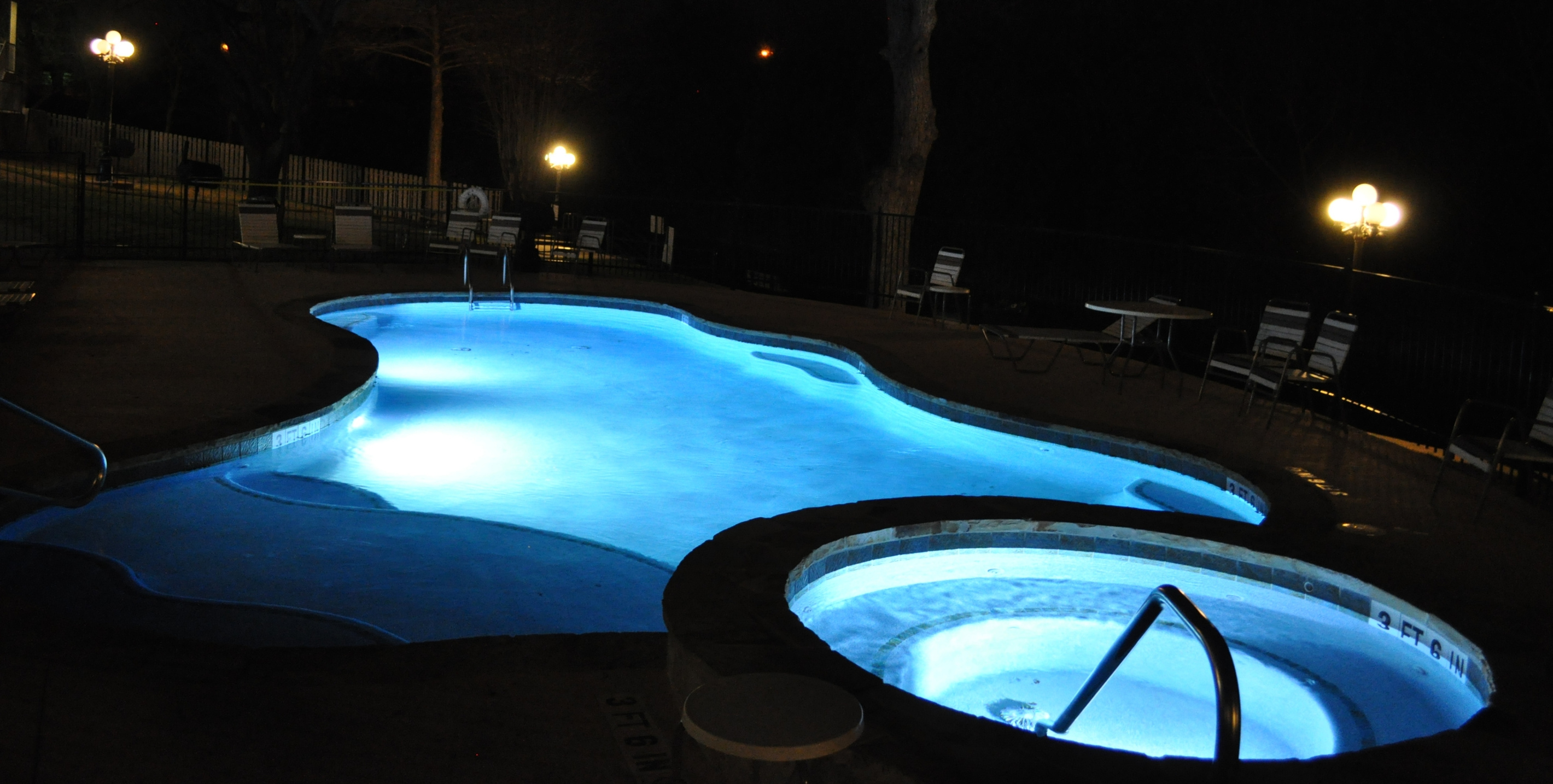 Beautiful pool at night