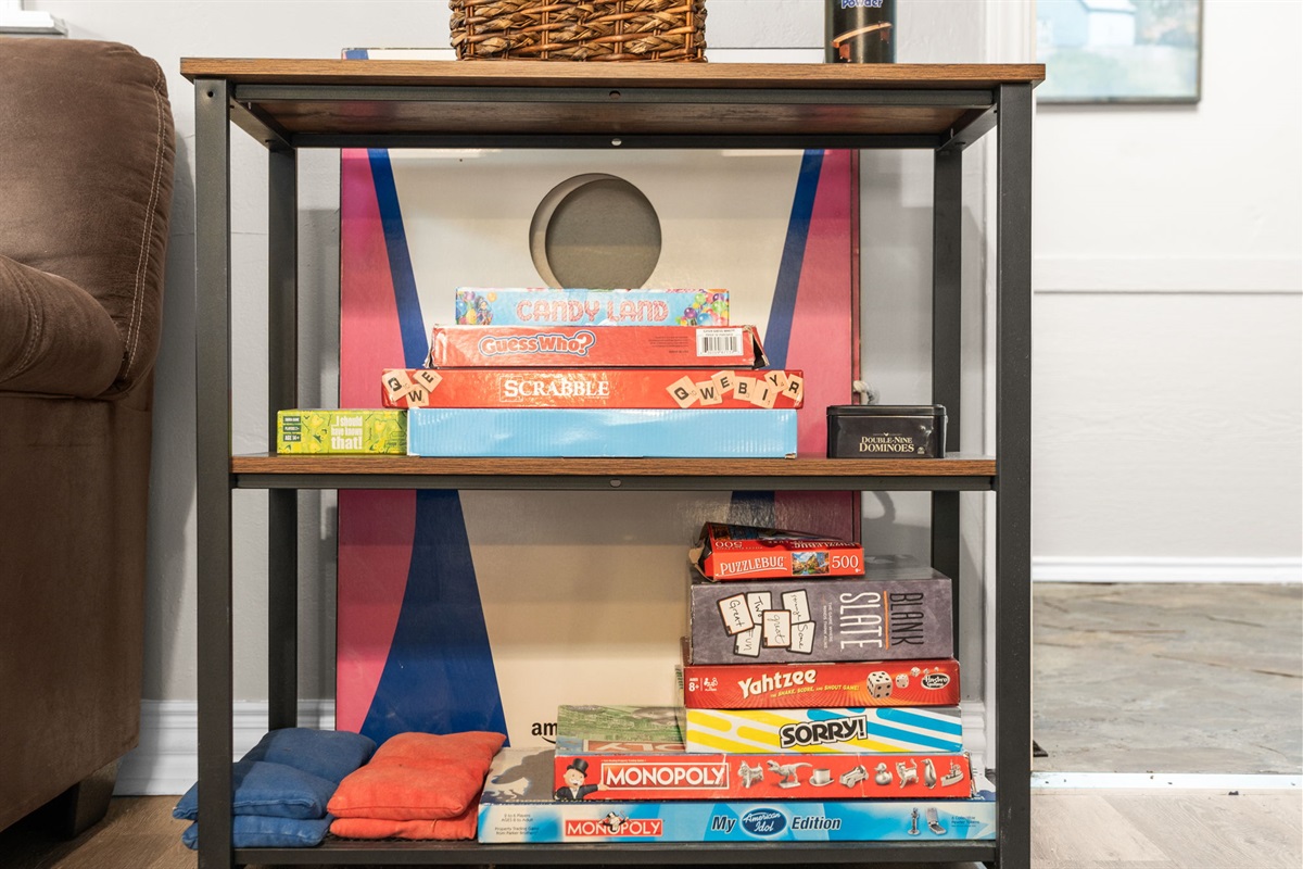 You can't get bored with all these board games! 