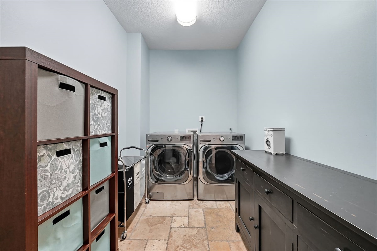 Never worry about laundry during your stay.  We have a high efficiency washer and drier, laundry pods provided of course.