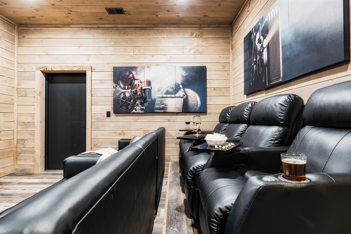 Sit back and enjoy a movie, show, or the big game in our Movie Theater Room!