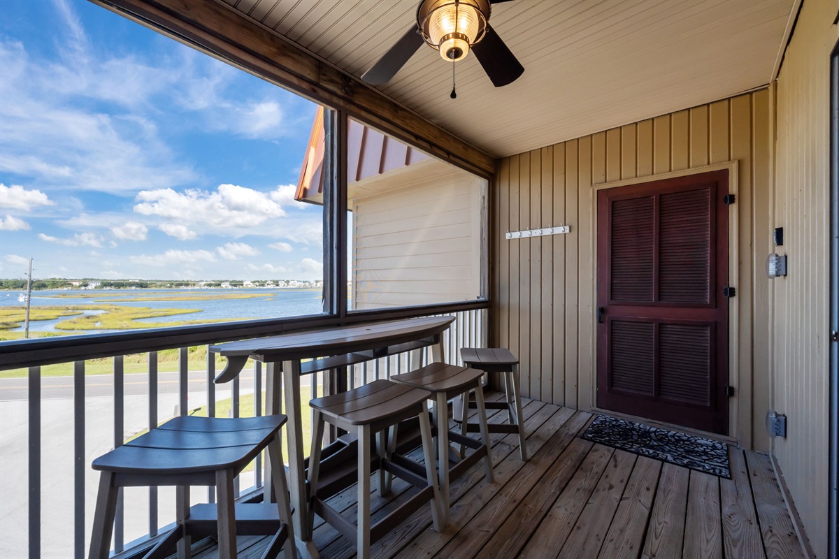 Balcony space for morning coffee or evening drinks