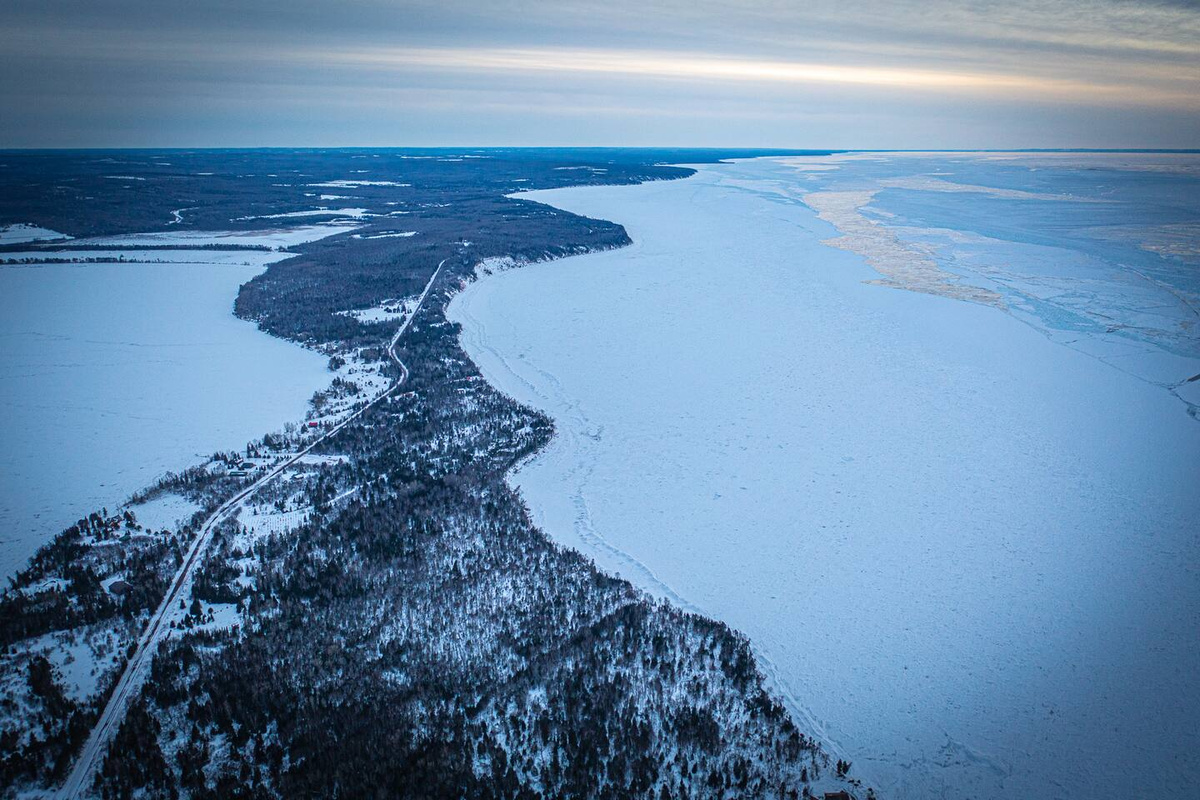 Arial view of Bark Point, where you will find the Chalet.  