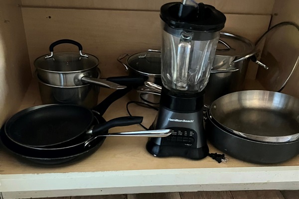 More pots and pans, including a blender!