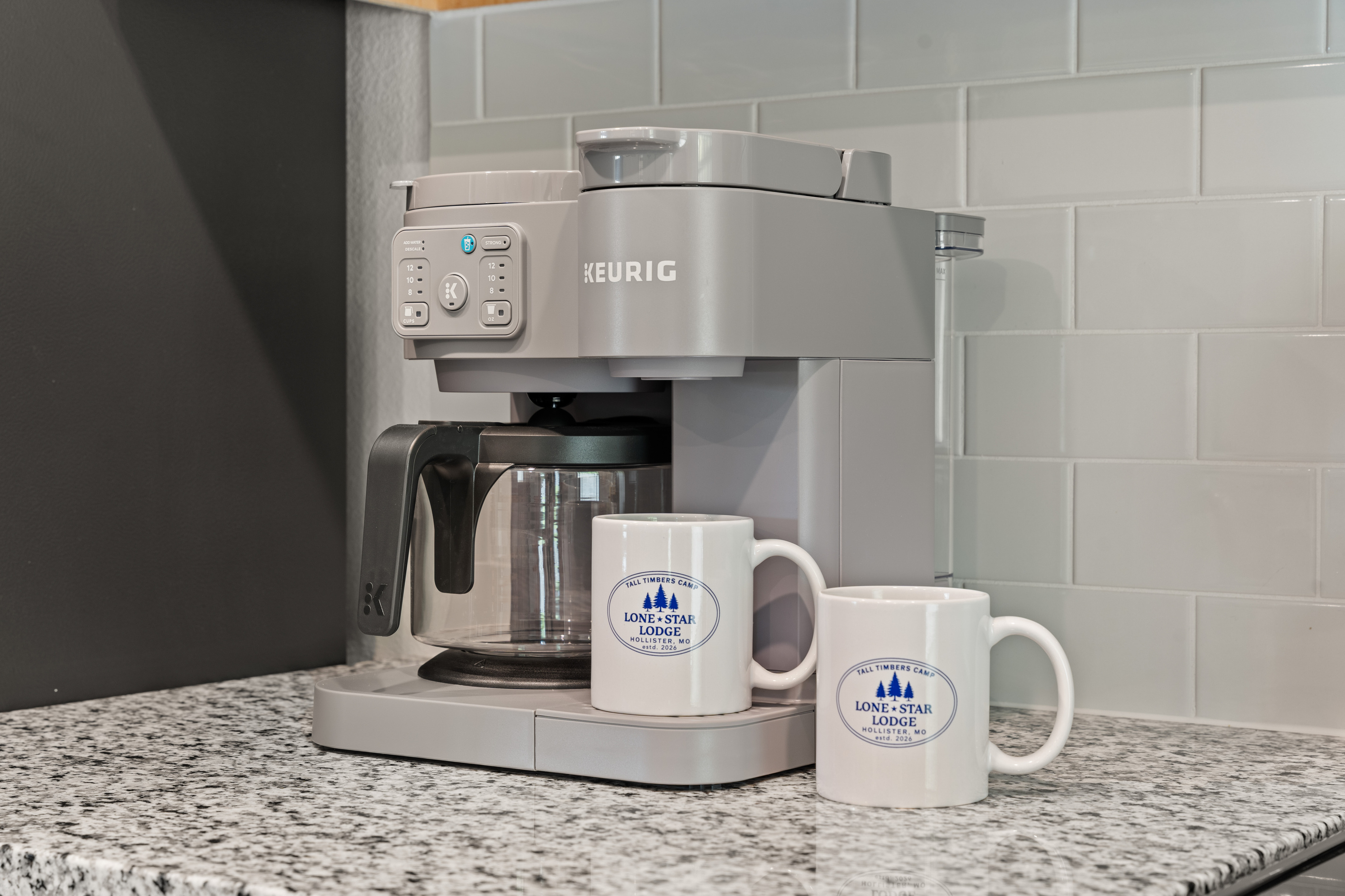 Brew your morning coffee on the Keurig with Lone Star Lodge mugs from Tall Timbers Camp in Hollister, Missouri.