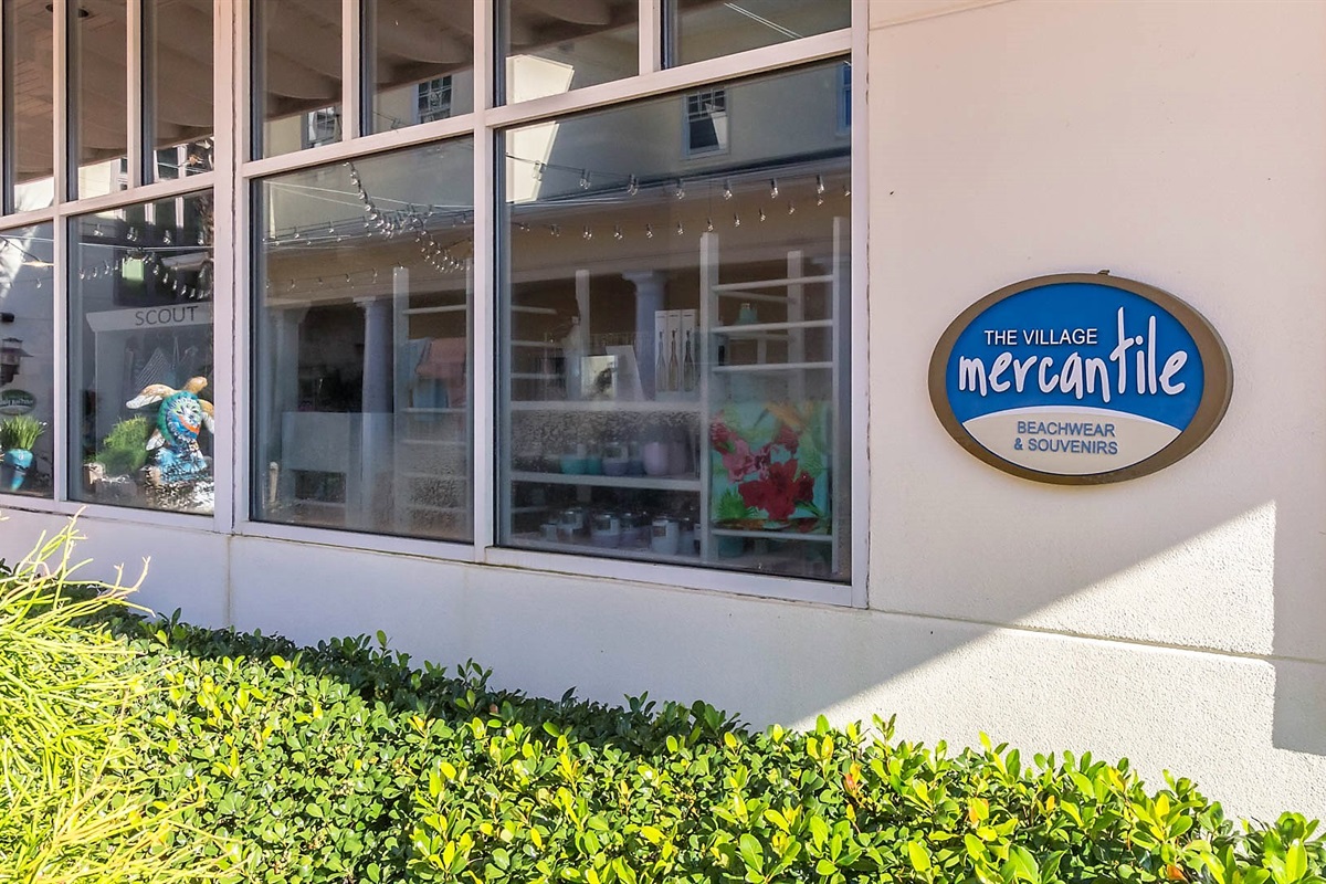 Find the perfect souvenir or beachwear to remember your trip! The Village Mercantile offers a curated collection of unique gifts, apparel, and local treasures.