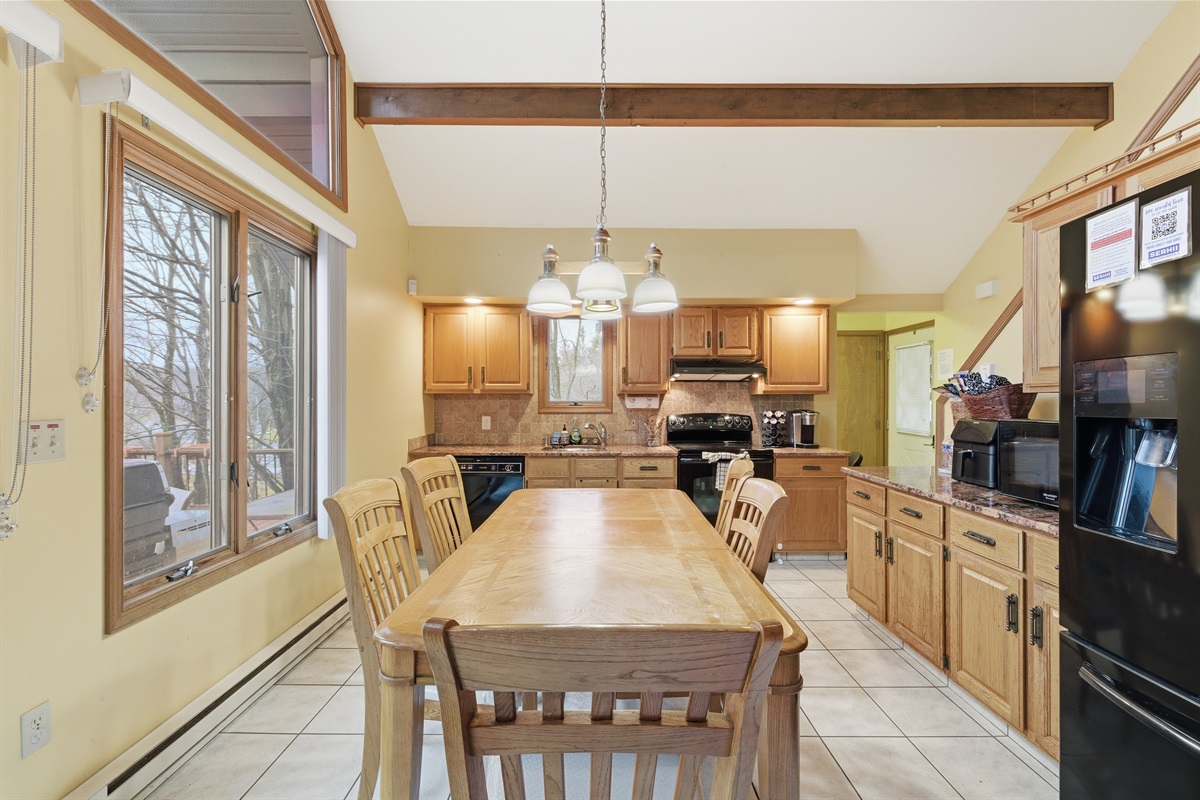 Dining area with the view of the lake
