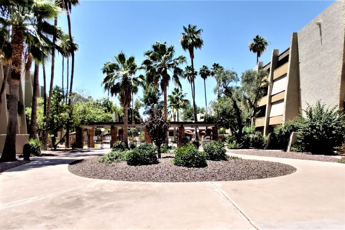 Resort like grounds.