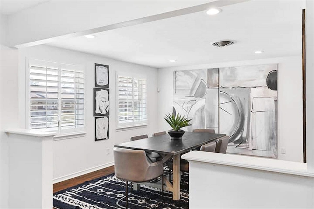 Modern dining space designed for connection, conversation, and memorable group meals.