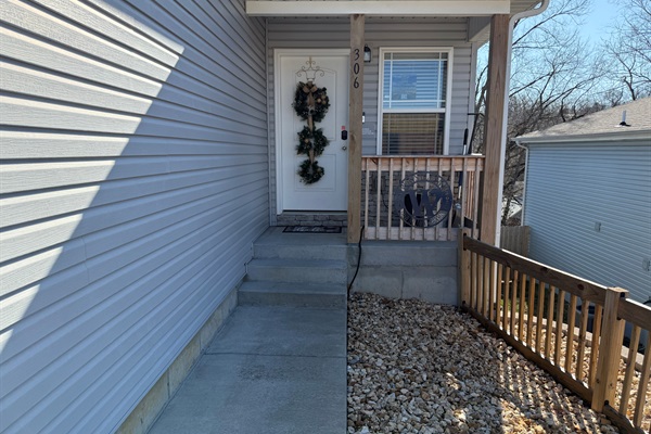 open path with lights to front door