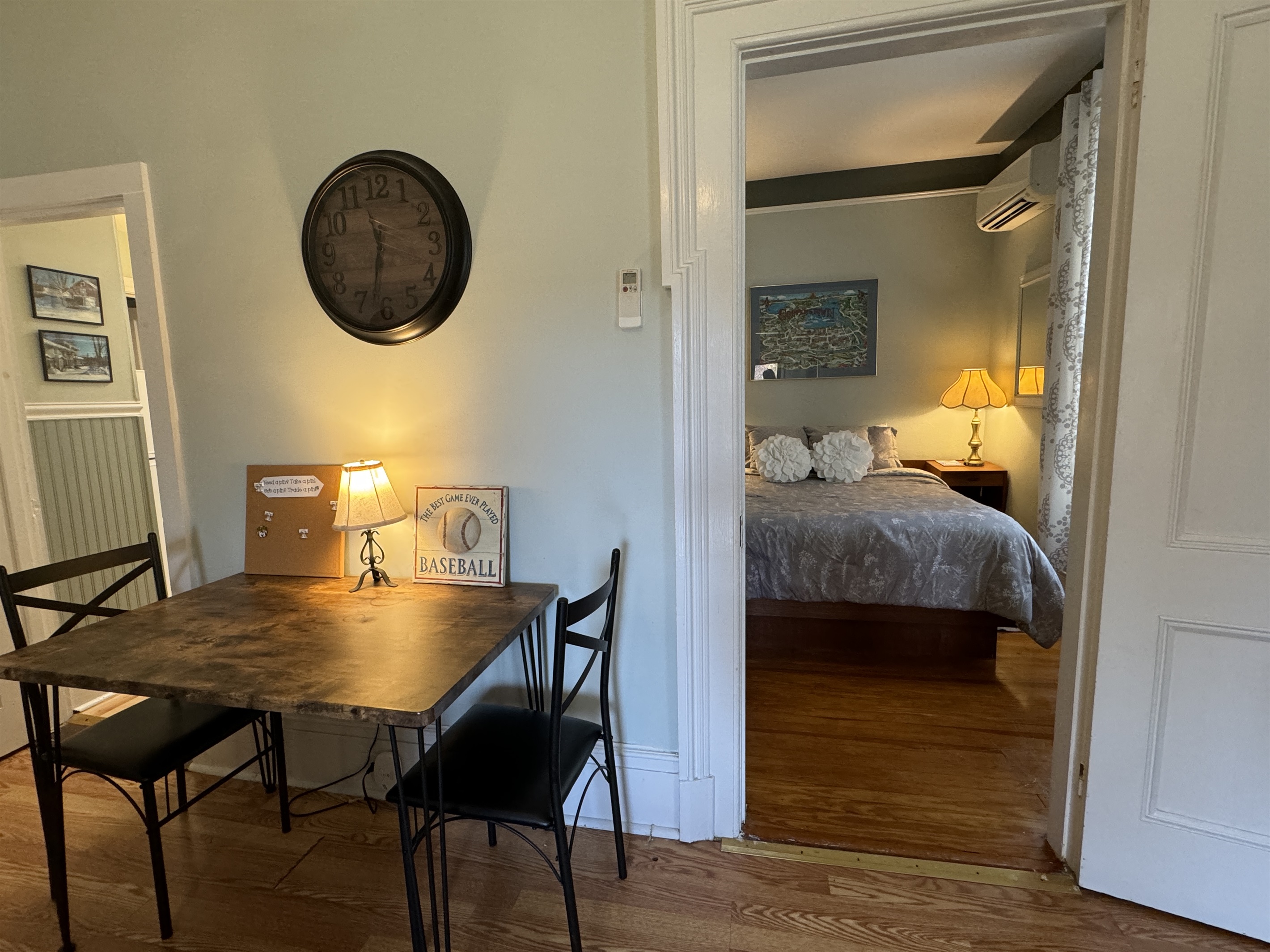 Dining area into bedroom