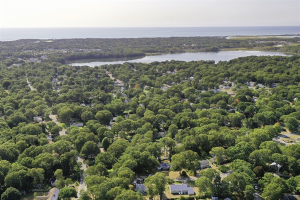 Take in the stunning aerial view of our home—your perfect retreat nestled in nature, offering both beauty and tranquility from every angle.