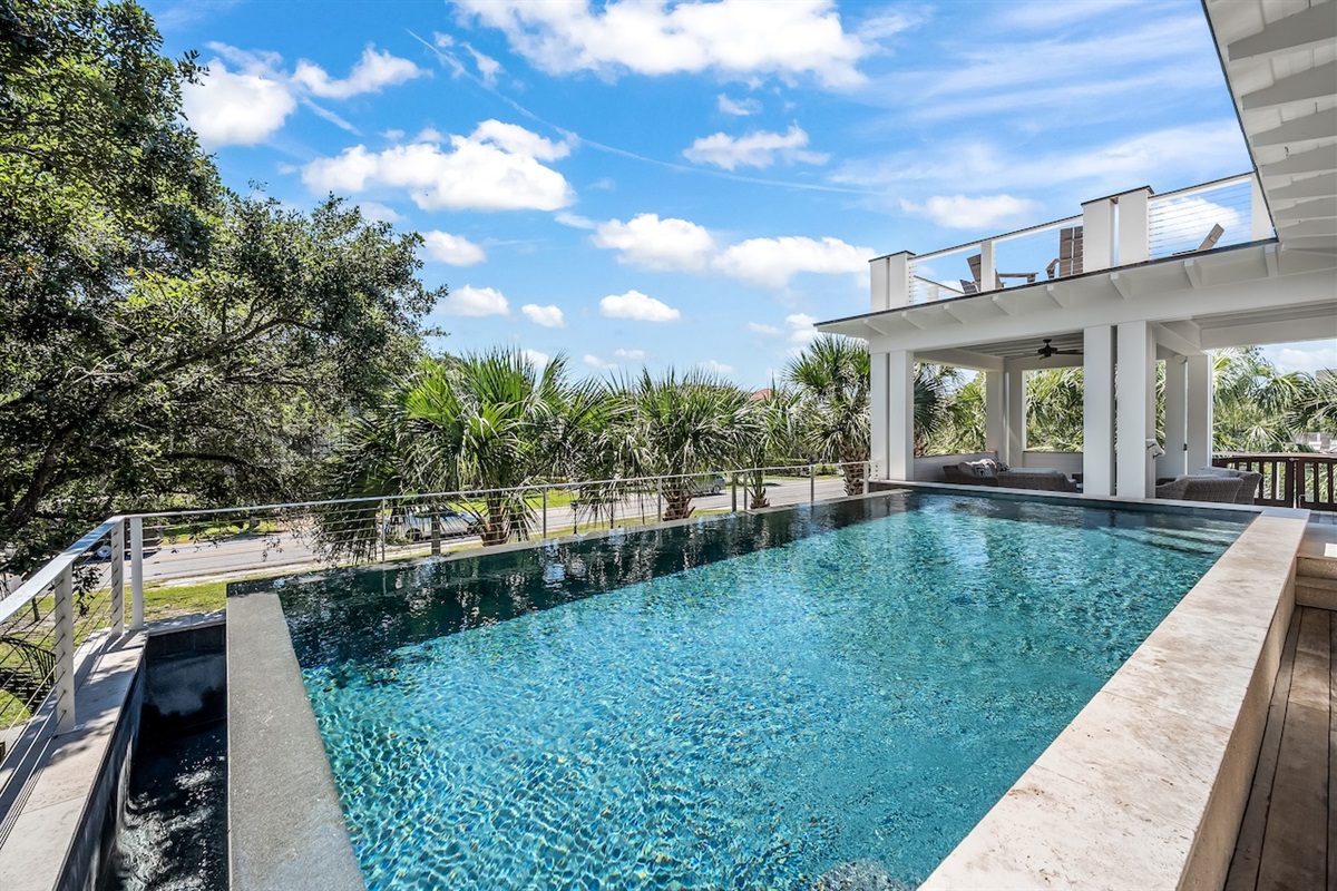 Private infinity pool with endless outdoor relaxing space Shore Thing | 4001 Palm Blvd | Isle of Palms, SC | IOP Escapes