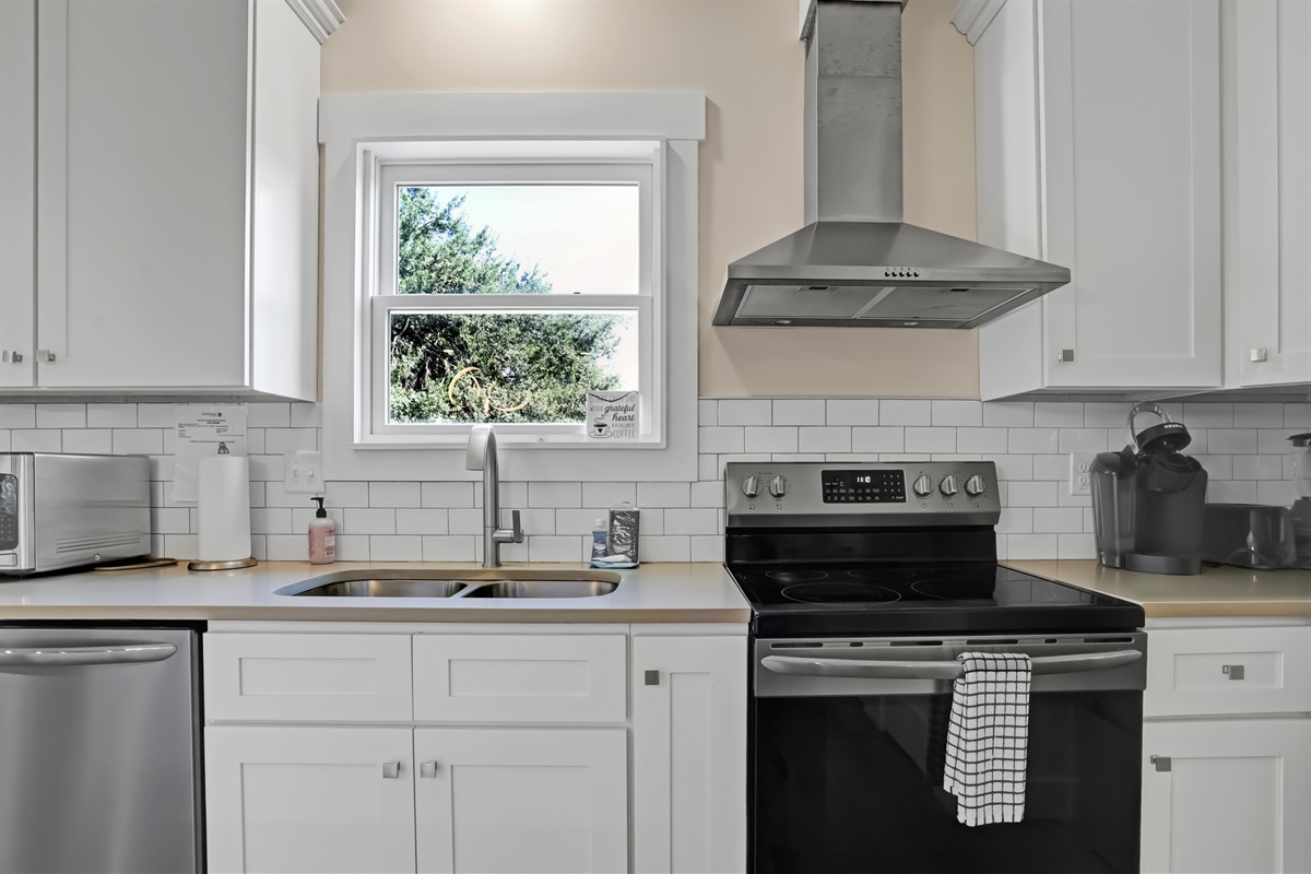 A fully equipped kitchen makes cooking at home effortless.