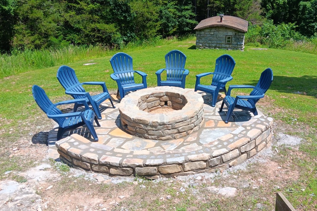 Custom firepit added in the summer of 2025!
