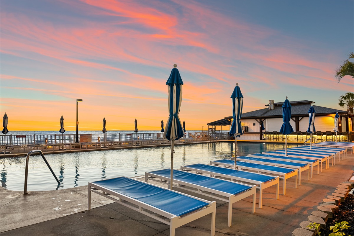 One of the three pools is heated year round for off season stays.