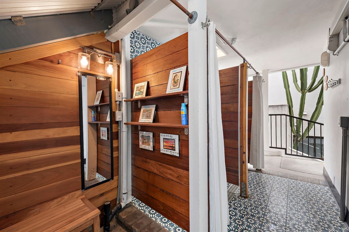 Changing room is provided for extra convenience in case you want to get fully ready after your outdoor shower