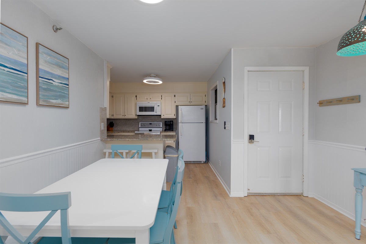 View into the kitchen from the living room