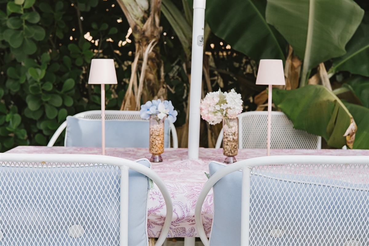 Enjoy the serene surroundings and lush plantings as you relax in our expansive garden patio.