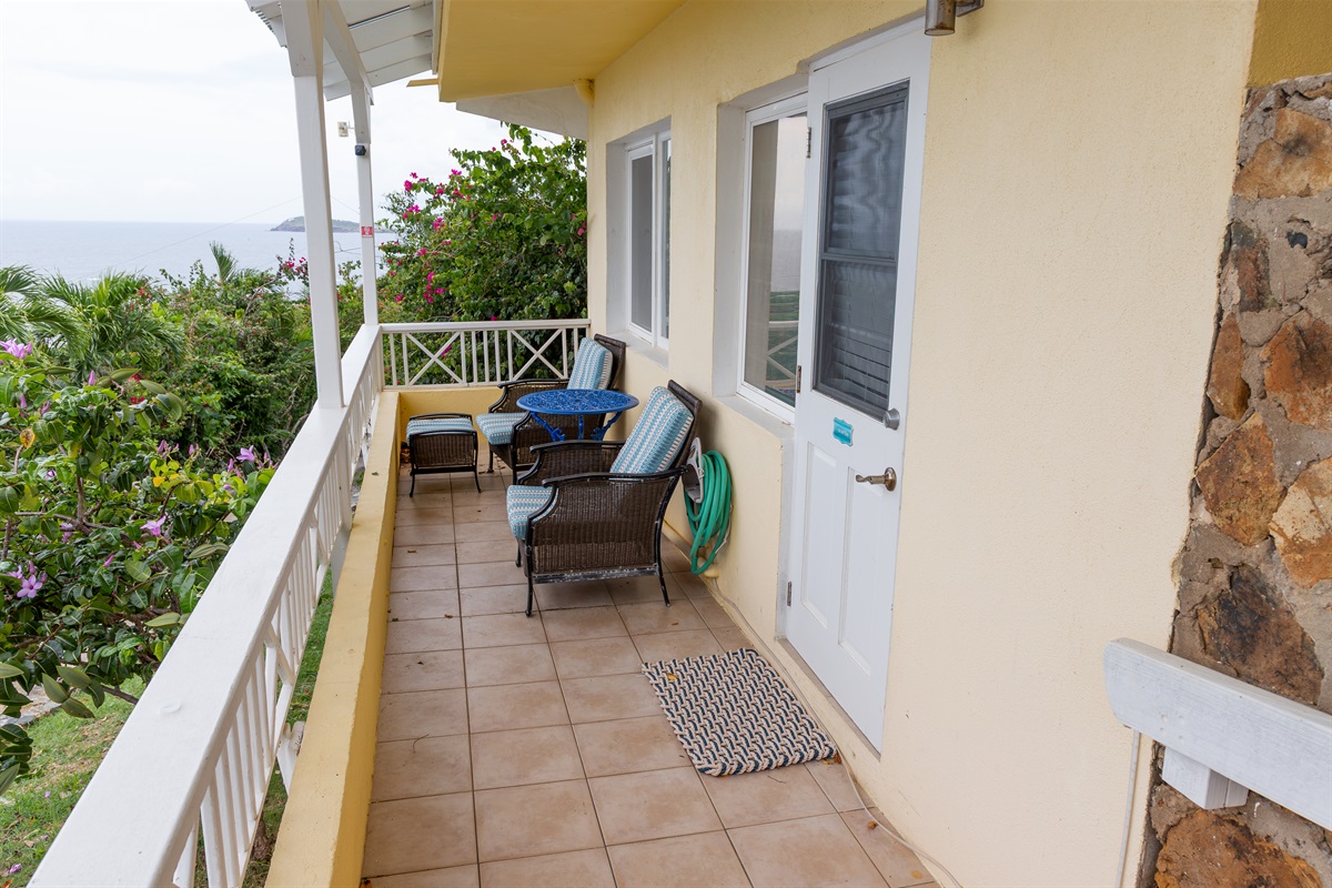 A small patio welcomes you to the Cruzan room