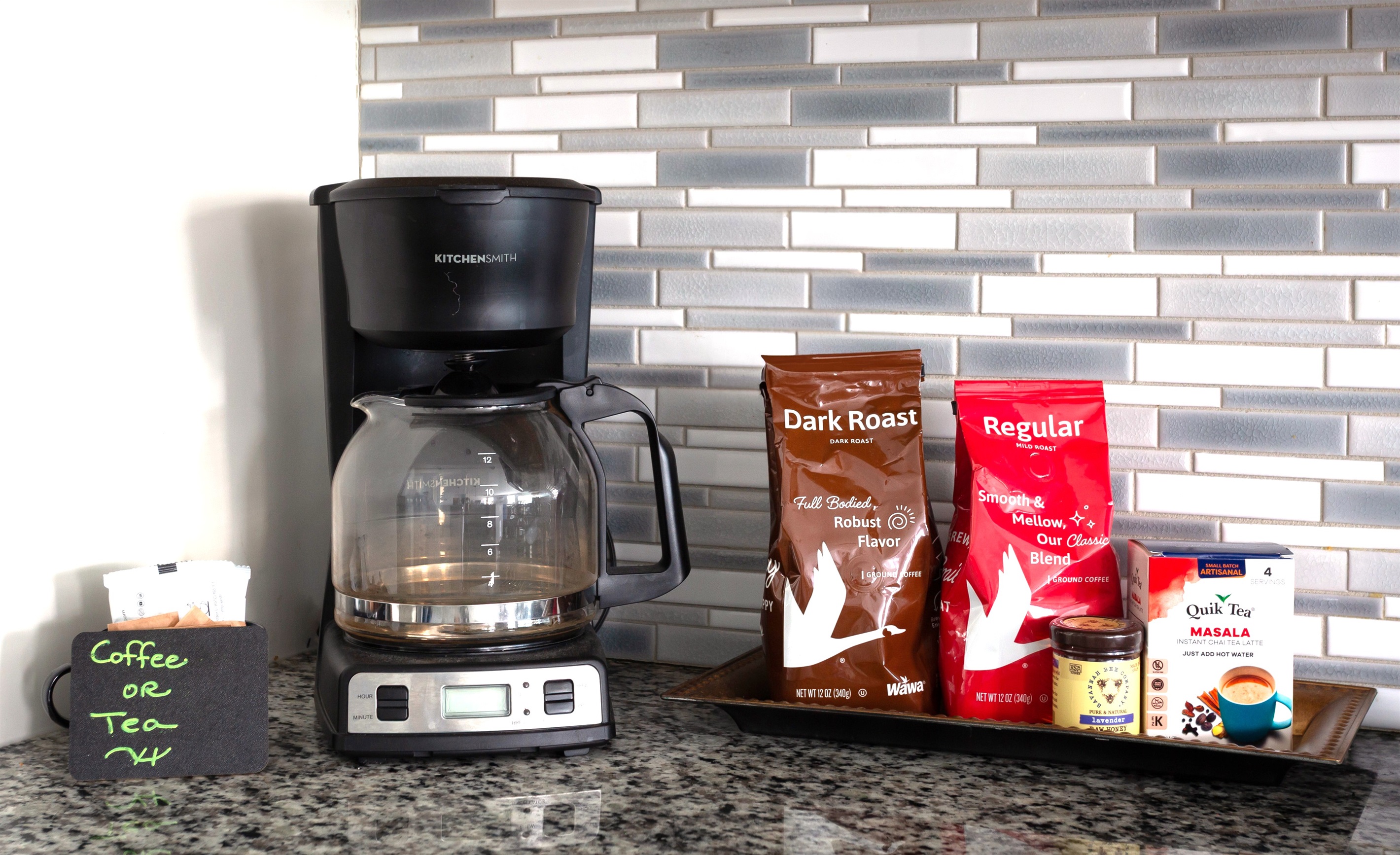 Coffee, tea, and all the fixings 