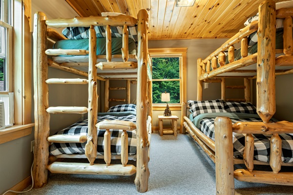 Designed for fun and rest, this bedroom has space to spread out and settle in.