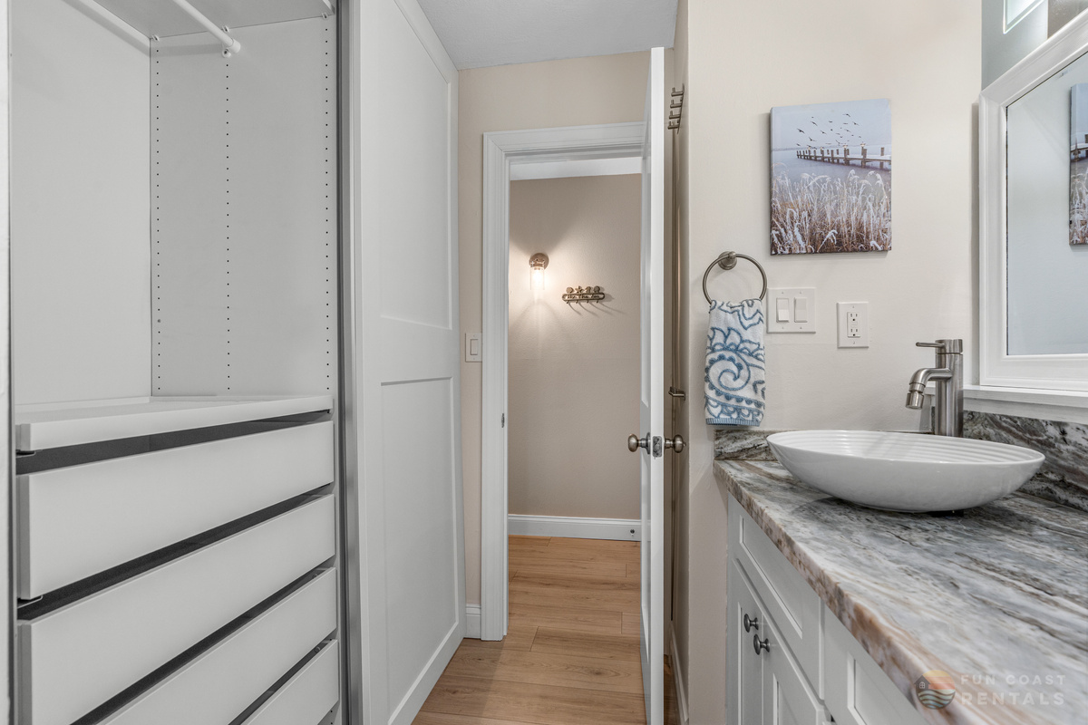 Updated Bathroom with Granite Dual Vanity