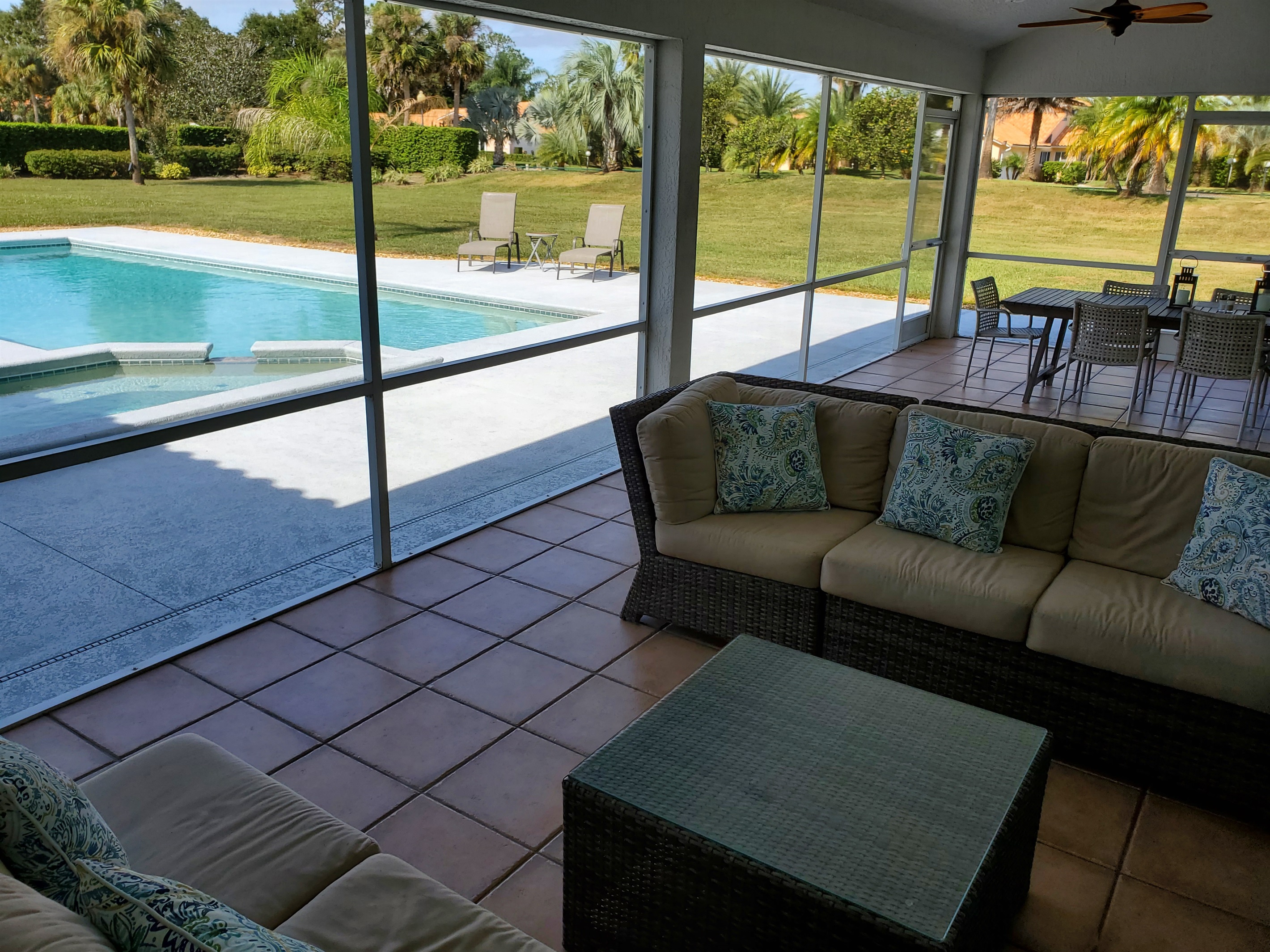 Comfortable couches and seating for outdoor eating/reading!