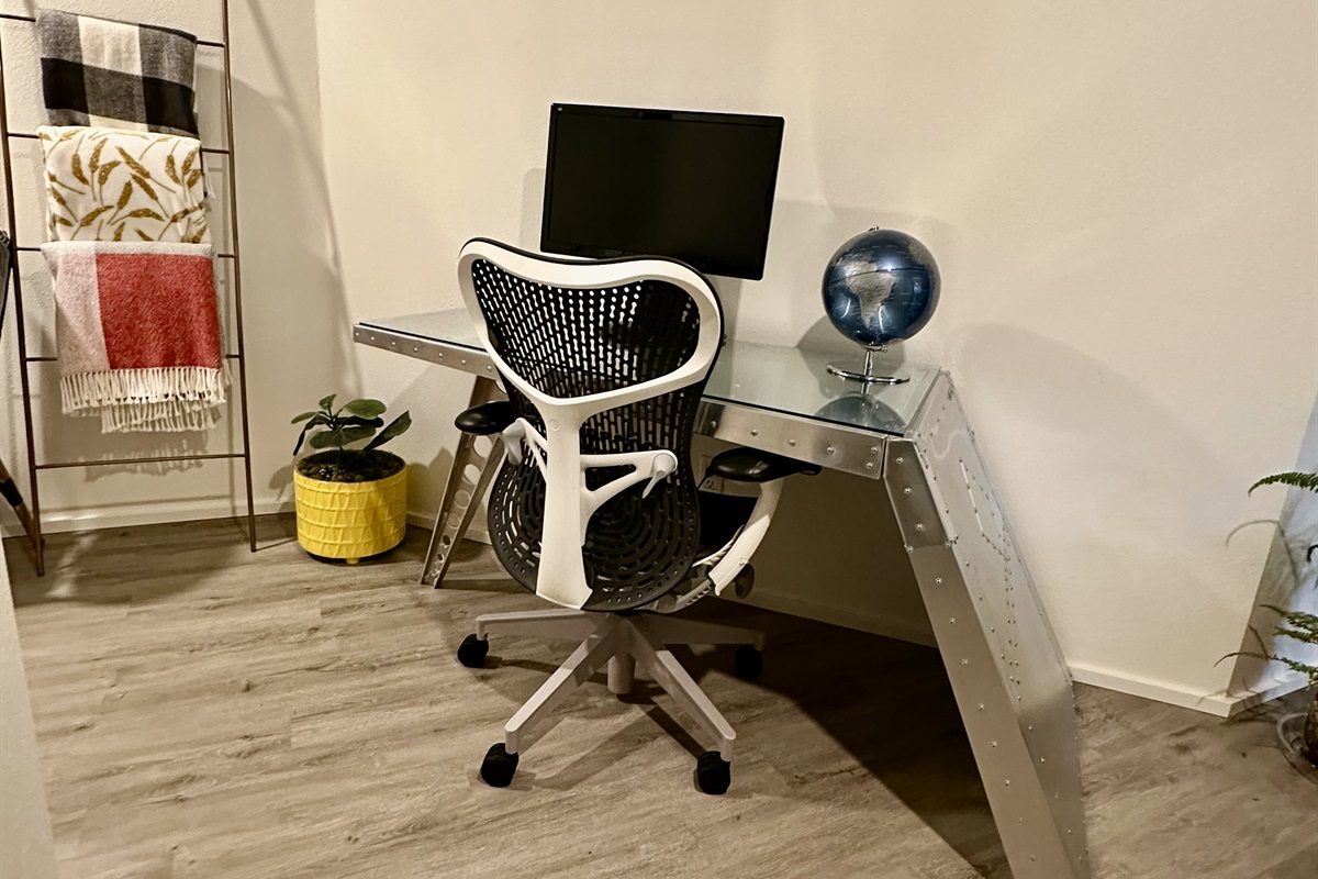 Desk, monitor and ergonomic chair, if you must work