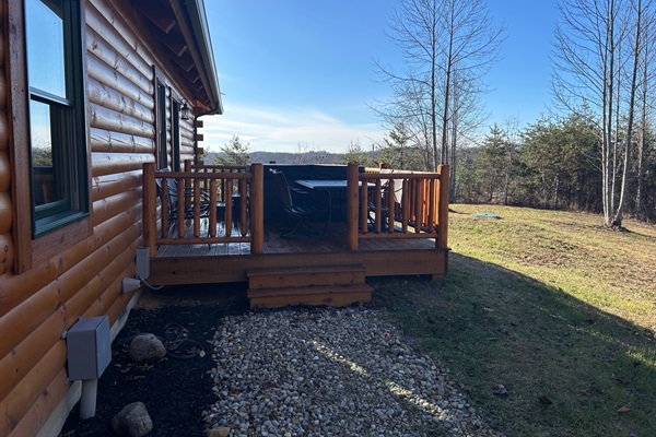 Deck with Outdoor Seating and Wooded/Hill-side View