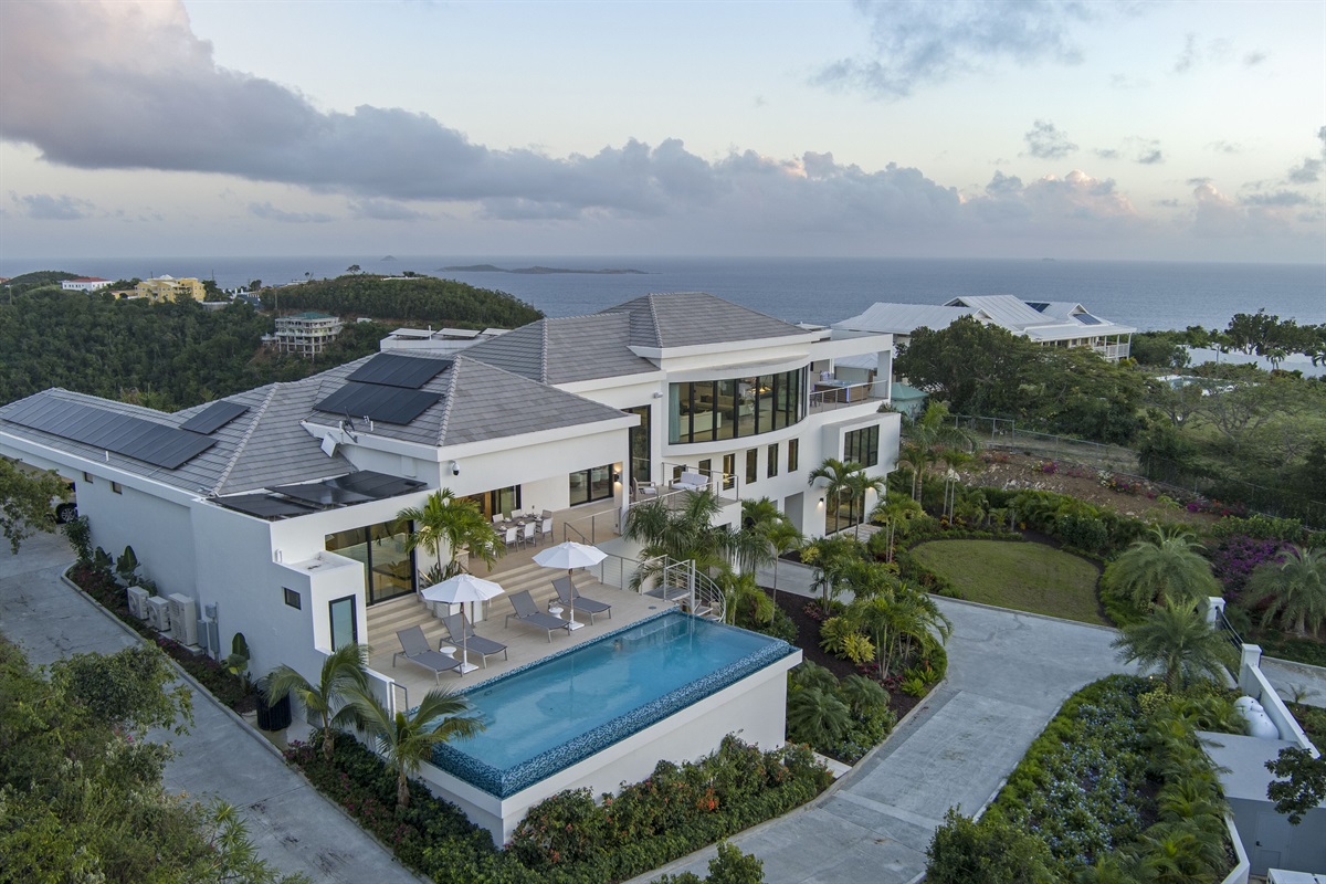 Arial view of pool deck 