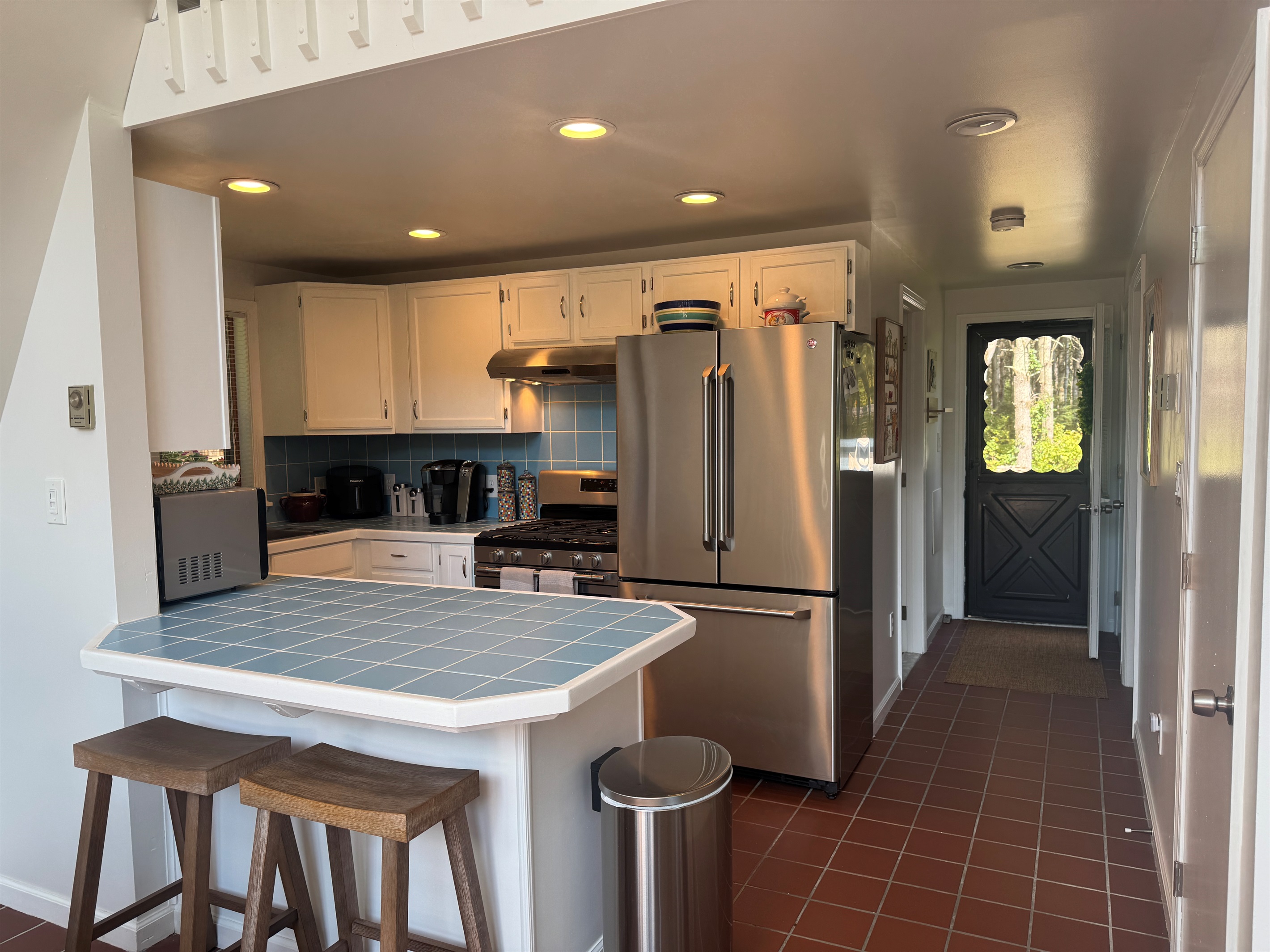 Kitchen with stainless steel appliances